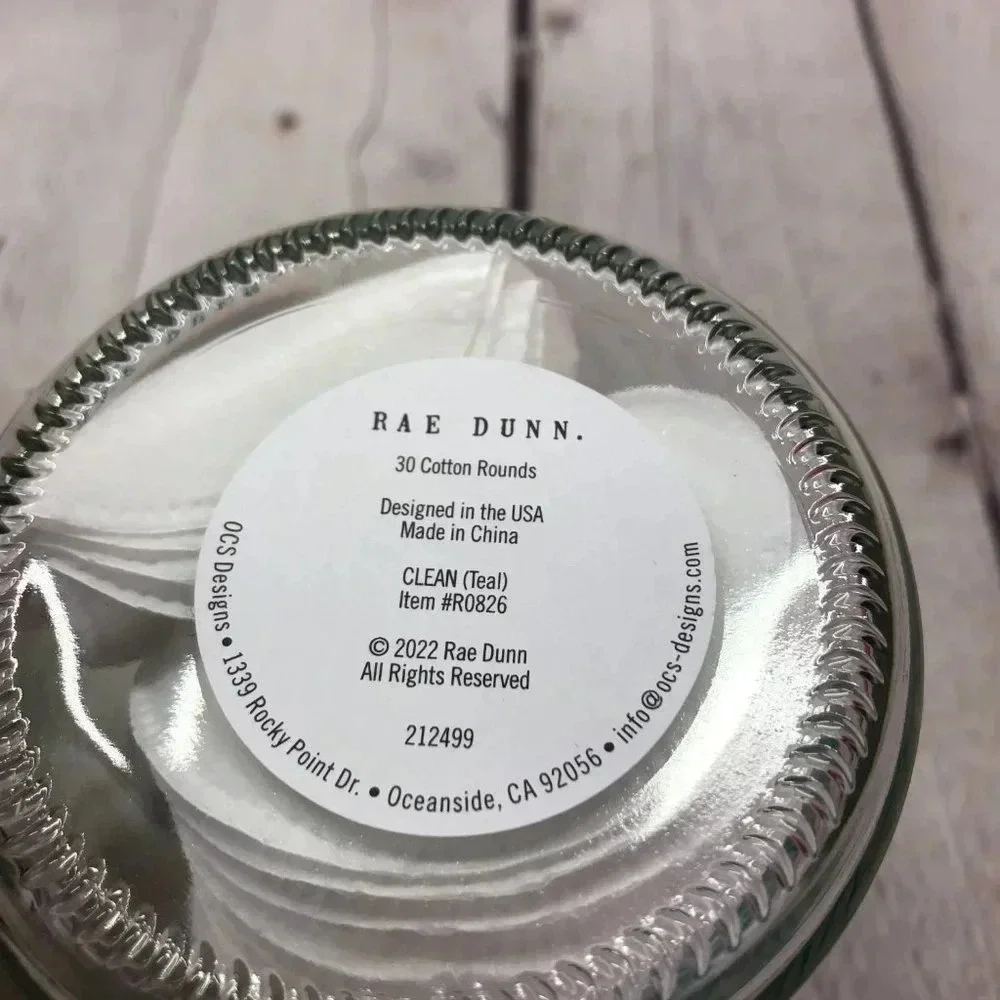 NWT Rae Dunn COTTON BALLS & CLEAN Jars